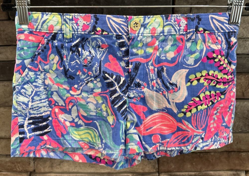 Girls LILLY PULITZER Bright Floral Flat Front Shorts Size 12 *B6